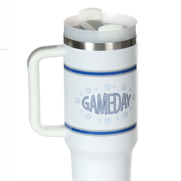 Tumbler “ Game Day “ Stainless Steel Mug Tumbler with Straw CB - Picture 2 of 2